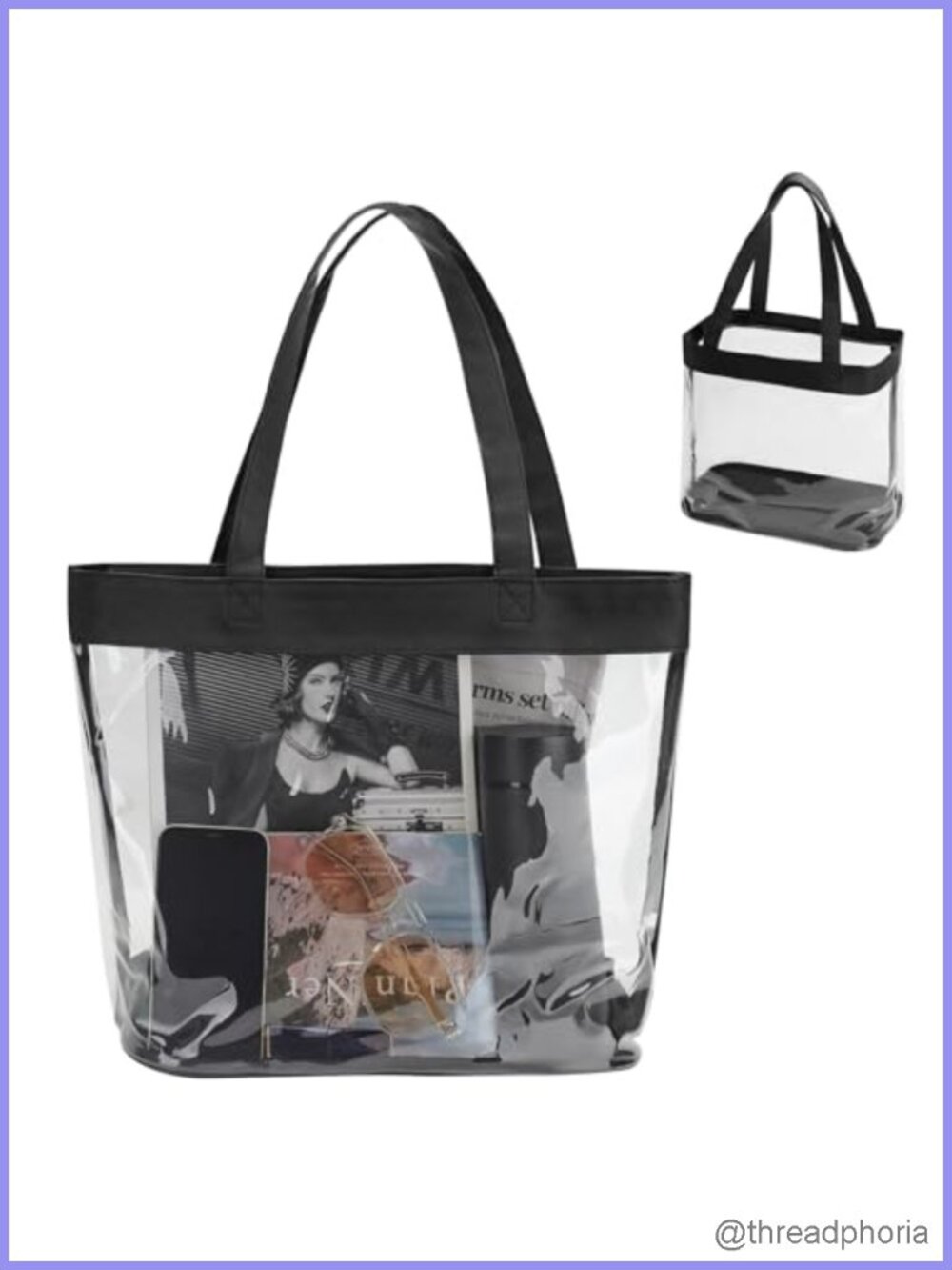 Clear Stadium Approved Tote Bag 12x6x12 Transparent PVC Purse